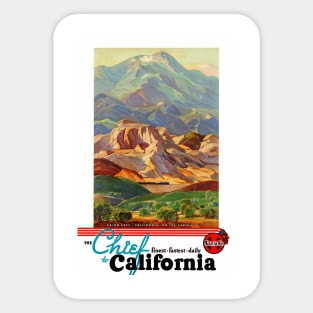 Vintage Travel Poster USA The Chief to California Sticker